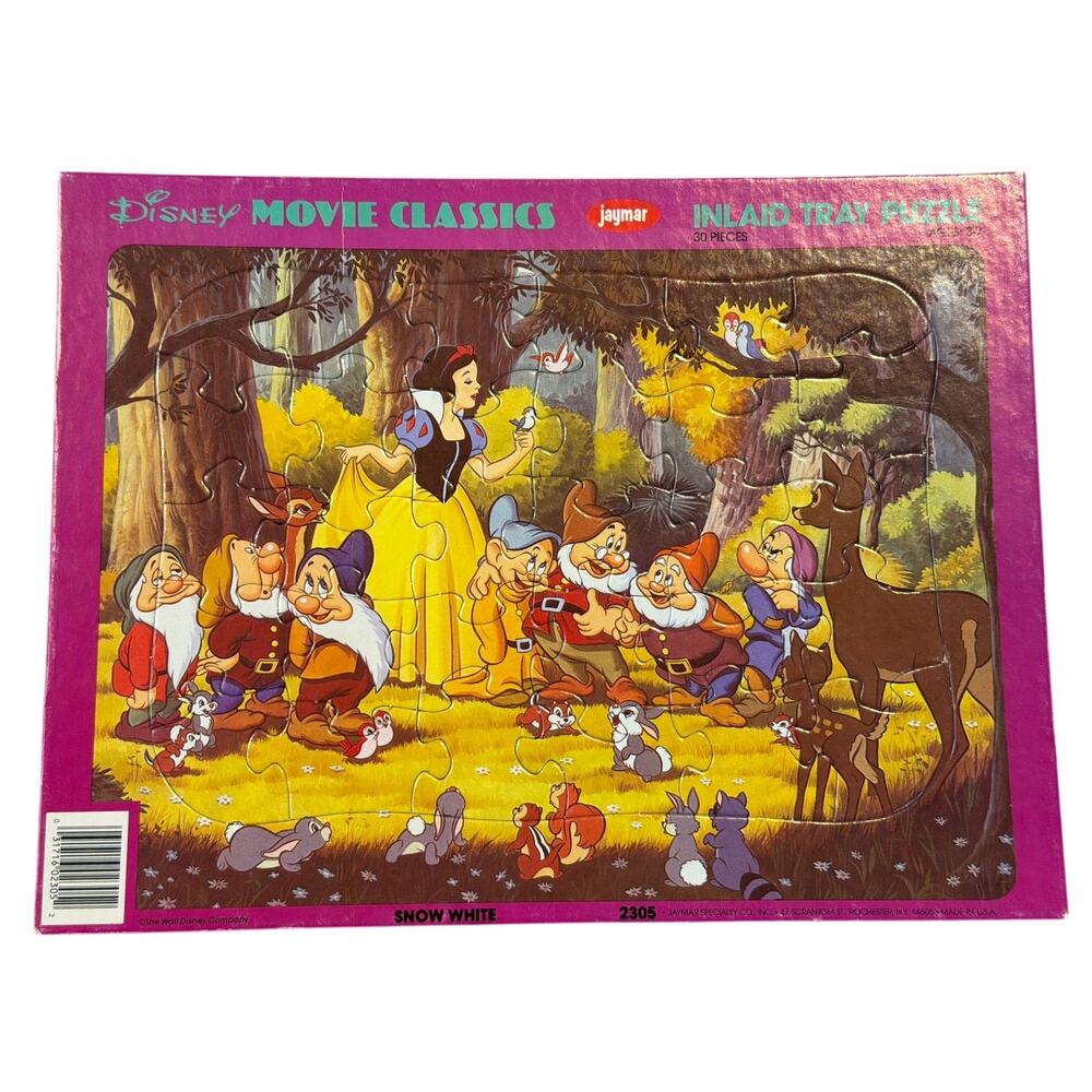Vtg Disney's Snow white Jaymar inlaid tray puzzle Disney movie classics complete